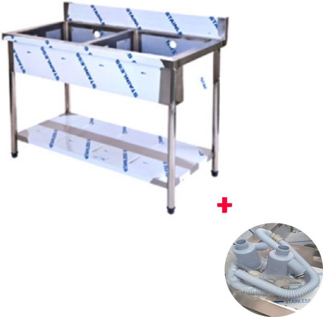 [스텐팩토리] 스텐 2조 업소용싱크대 싱크대개수대 업소용개수대 주방 세정대 씽크대 1200, 2조싱크대 1200x600x800 STS201