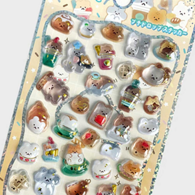 3D크리스탈 스티커 봉봉드롭 트윙클 시리즈 07푸디햄찌 1개