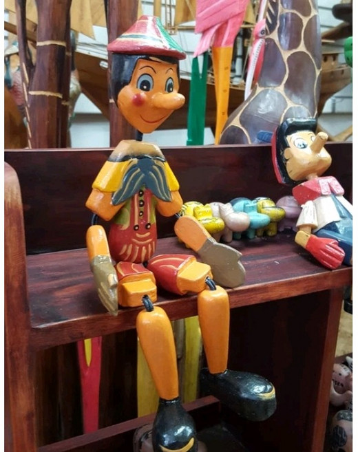 크리스마스 선물 앤틱 목각 피노키오인형