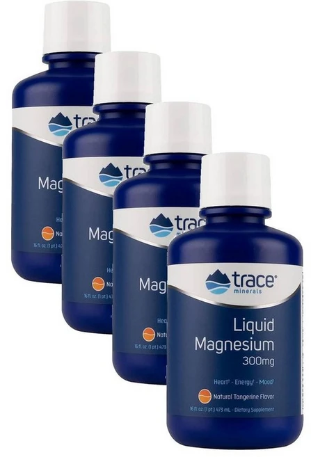 트레이스미네랄 액상 마그네슘 300mg Trace Minerals Liquid Magnesium, 4개, 473ml - 쿠팡