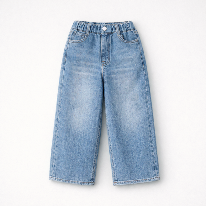 뉴키즈팩토리 키즈 주니어 여아 남아 배기 와이드 청바지