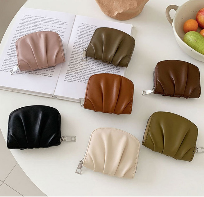 [리윤]만두 주름 카드 지갑 여성반지갑 4col