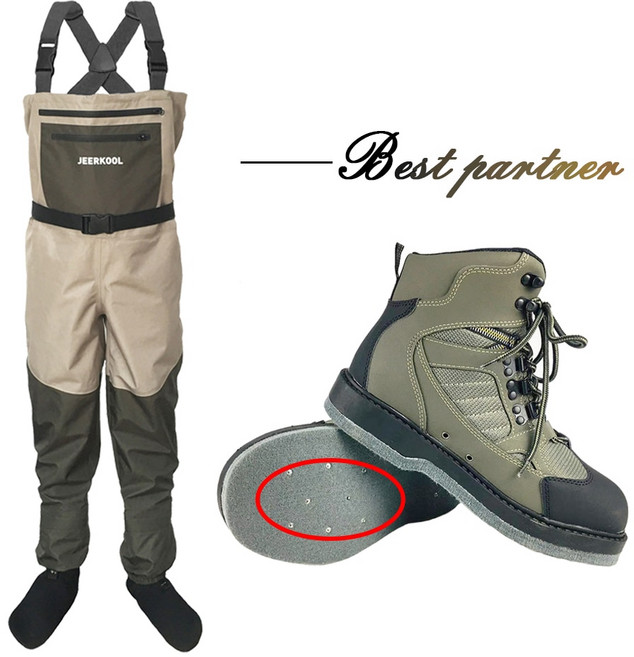 계류화 갯바위화 신발 낚시화 웨이딩슈즈 Waders 플라이 네일 및 바지 방수 슈트 상류 펠트 밑창 누수, 없음, 7.43 and L