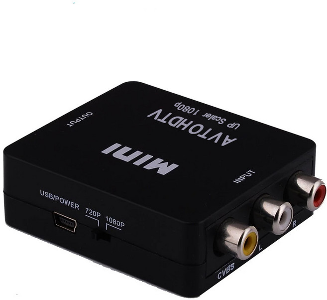 電池哥 AV轉HDMI高清轉換器 RCA轉HDMI電視轉換器, 1個, AV轉HDMI黑, AV轉HDMI黑