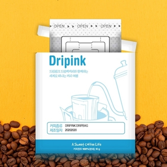 기타 드립핑크 시그니처 10g x 30봉 드립백커피 원두 갓볶은, 브라질 드립백 30봉, 30개, 1개입