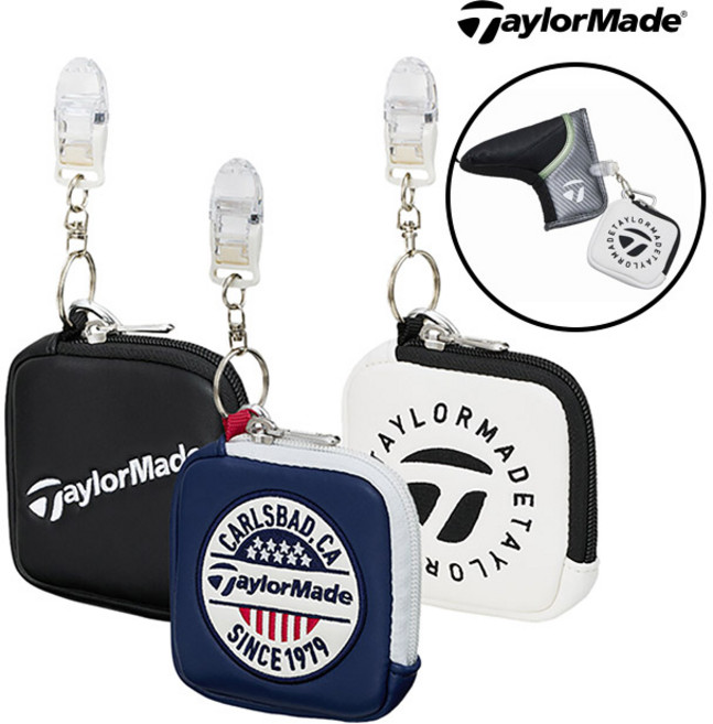테일러메이드 2025 볼파우치 홀더, 화이트블랙, 1개