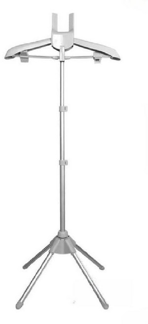 라운드업 스팀다리미 행거 접이식 거치대 높이조절 스탠드 이동식, 그레이