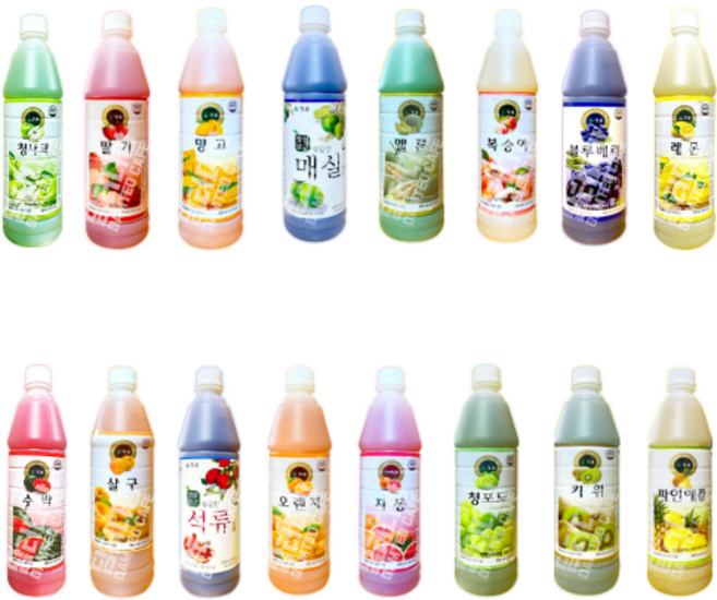 카페 음료베이스 음료원액 스무디 에이드 재료 14종 딸기 블루베리 망고 오렌지 키위 레몬 등, 1개, 835ml
