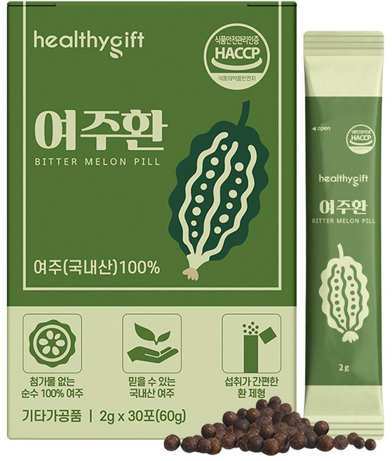 국내산 여주 환 식약청 HACCP 인증 스틱, 1개, 60g