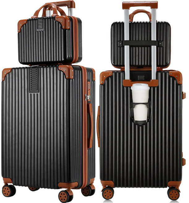 3년AS 다용도 기내용 캐리어 20인치 24인치 28인치 USB 충전포트 360도 회전바퀴 경량 여행용가방 2종 세트