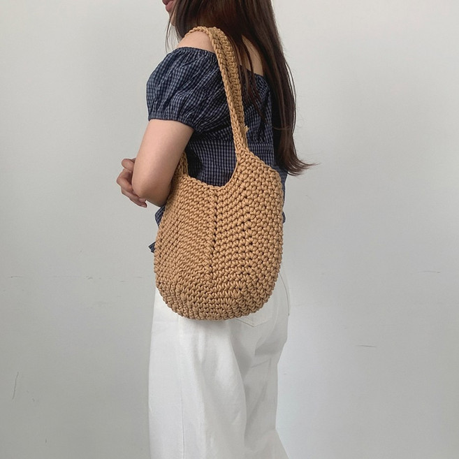 에브리테일 탄탄 네트 에코백 그물 니트 여름 숄더백