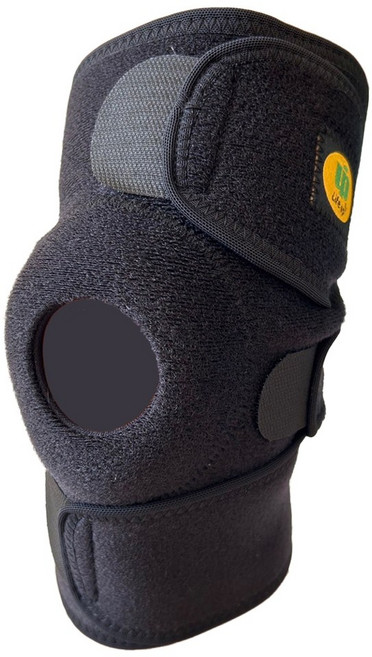 Life up 調整式運動護膝 膝蓋骨軟墊 適合登山、羽球、網球、籃球、排球, 1個, 黑色