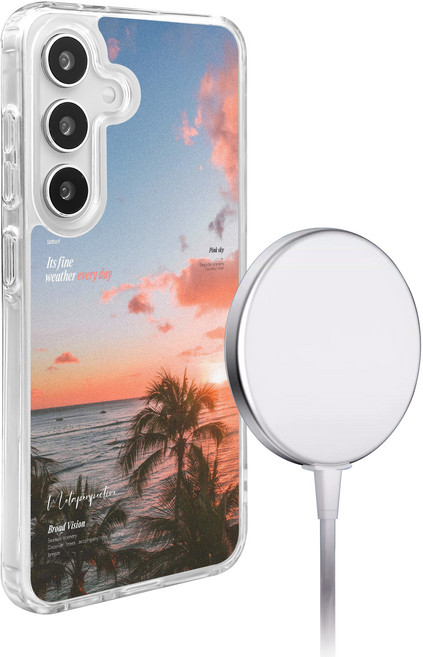 셀론스타 맥세이프 해변일몰 케이스 자석 마그네틱 아이폰 갤럭시 Z FLIP 방탄 케이스 CX02