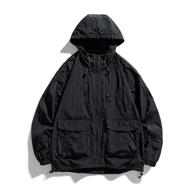 트렌치 코트 남성트렌치코트 코트 남자코트 차오표 원사 자외선 차단 아이스 남녀 래쉬가드 야외 얇은 통기성 카고 래쉬가드 후드 스킨