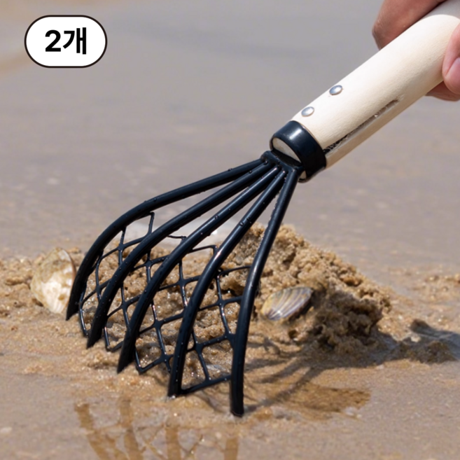 최신형 조개잡이 해루질 갯벌 체험 5발 갈퀴 2p 세트, 1세트