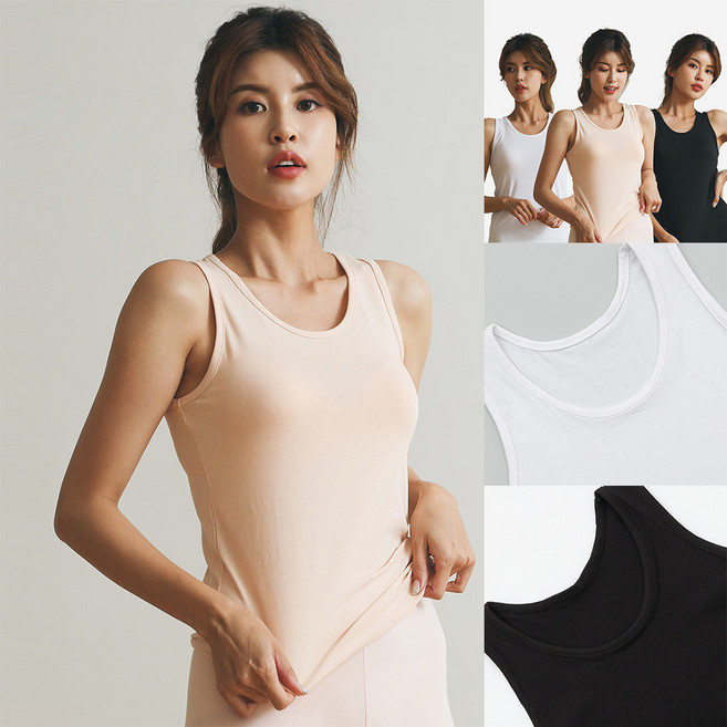 비너스 자스민 여성런닝 면스판 민소매 베이직 기본 나시