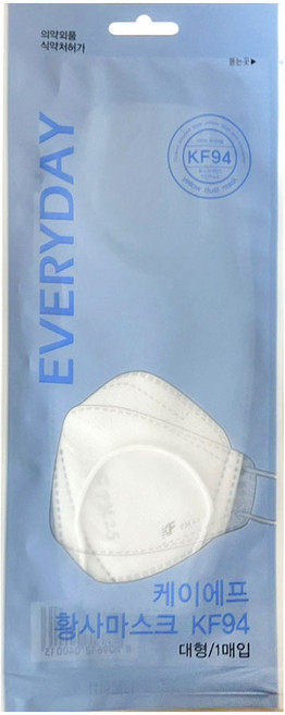 식약처허가 의약외품 KF94 에브리데이 황사마스크 대형 1매입, 3개, 화이트