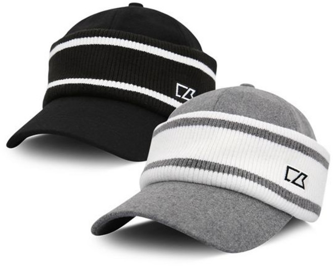 커터앤벅 남성 방한 스트라이프 골프모자 - CBM3WCP403, 그레이, 1개