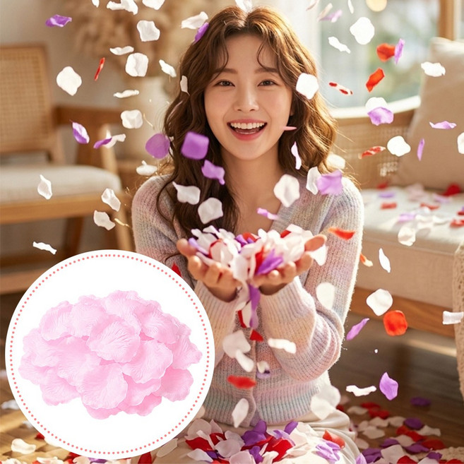 카로히포 웨딩촬영 프로포즈 꽃잎 웨딩 컨페티, 1000개, 핑크