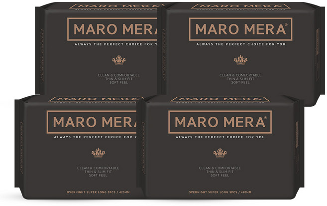 마로메라 생리대 날개형 오버나이트 슈퍼롱 순면생리대, 오버나이트 이상, 5개입, 4개