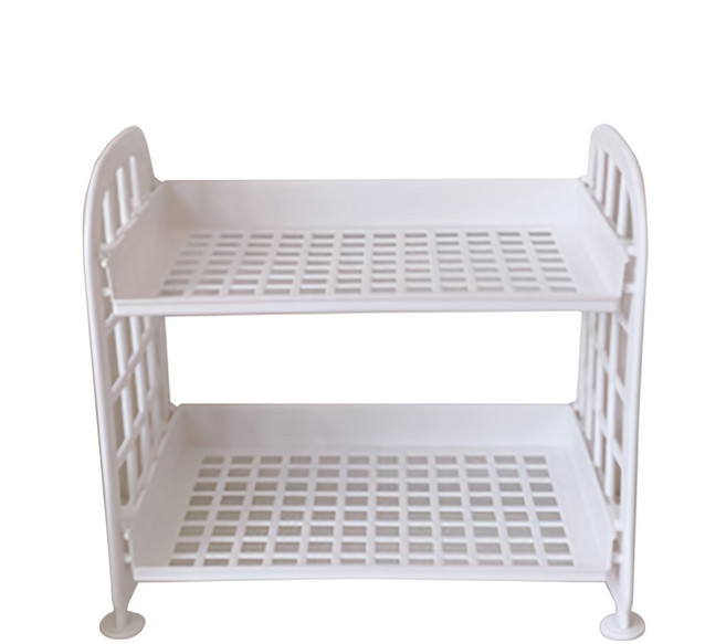 더플로우 홈플로우 귀여운 데스크 2단 그물 미니 선반 수납장, 화이트