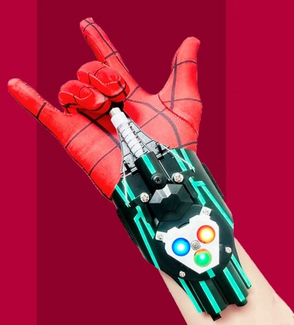 웹 런처 슈터 피터 파커 코스프레 소품 스파이더맨 웹슈터, 야간 조명 + 플래시라이트