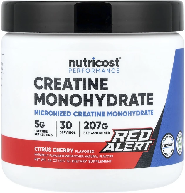 프리미엄상품 Nutricost 운동 능력 크레아틴 일수화물 적색 경고 시트러스 체리 207g(7.4oz) 끝내주게잘나가는상품, Nutricost운동능력크레아틴일수화물적색경고시트러스체, 207g, 1개 - 쿠팡