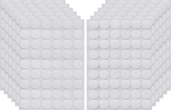 54쌍+54쌍 원형 양면 접착 찍찍이, 화이트 10mm (T503), 324개