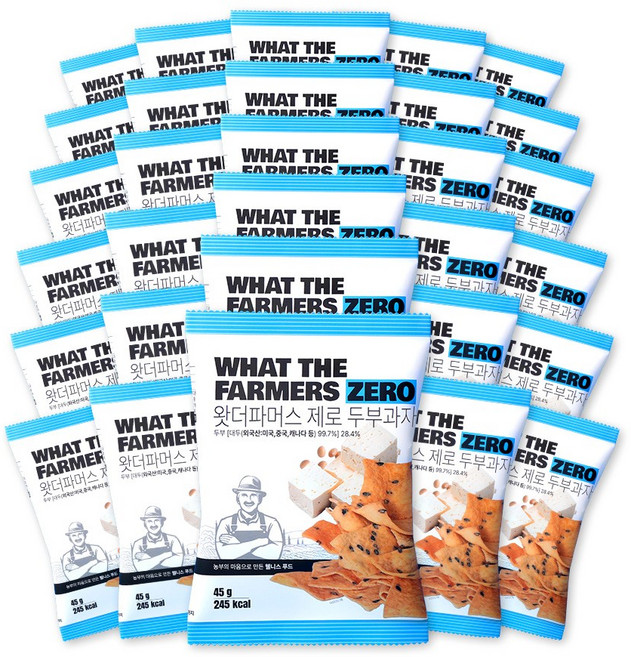 맛있는 건강 왓더파머스 오리지널 오븐에 구운 무설탕 두부과자 건강한 간식, 30개, 45g