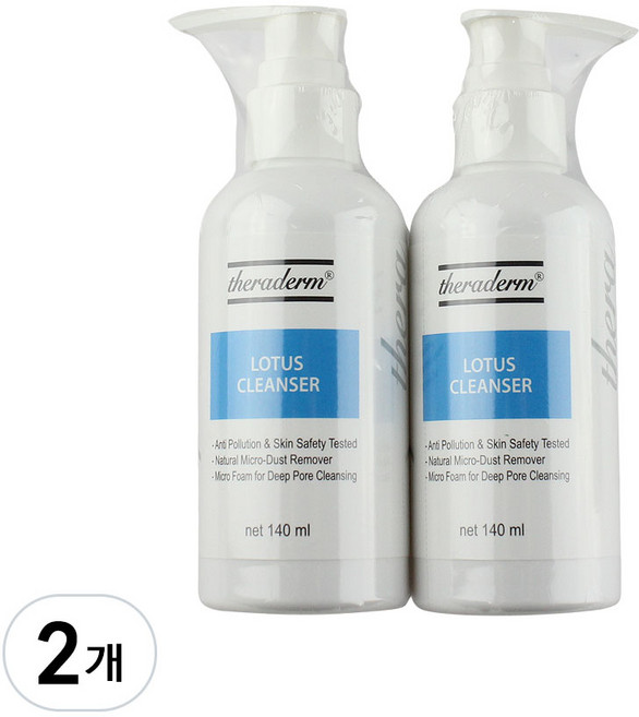 쎄라덤 로터스 클렌저 140ml 순한 저자극 클렌저 미세폼 딥클렌징 민감예민피부, 2개