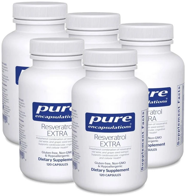 퓨어인캡슐레이션 레스베라트롤 엑스트라 100mg 캡슐 Pure Encapsulations Resveratrol EXTRA, 5개, 120정 - 쿠팡
