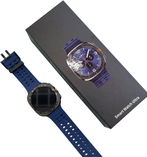 [2026 신상] HD 8 Ultra 익스트림 IP68 방수 아웃도어 사파이어 글래스 스마트워치, GPS + 블루투스, 3.7cm, 블루