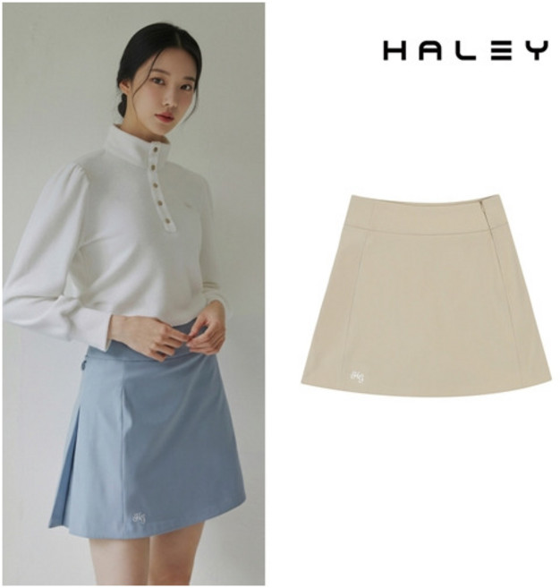 HALEY 여성용 A라인 백 플리츠 큐롯 스커트 HFBWK1211