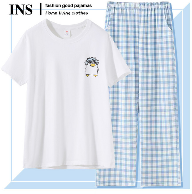 은혼 긴토키 카구라 엘리자베스 남여공용 파자마 반팔티 바지 세트 굿즈 코스프레