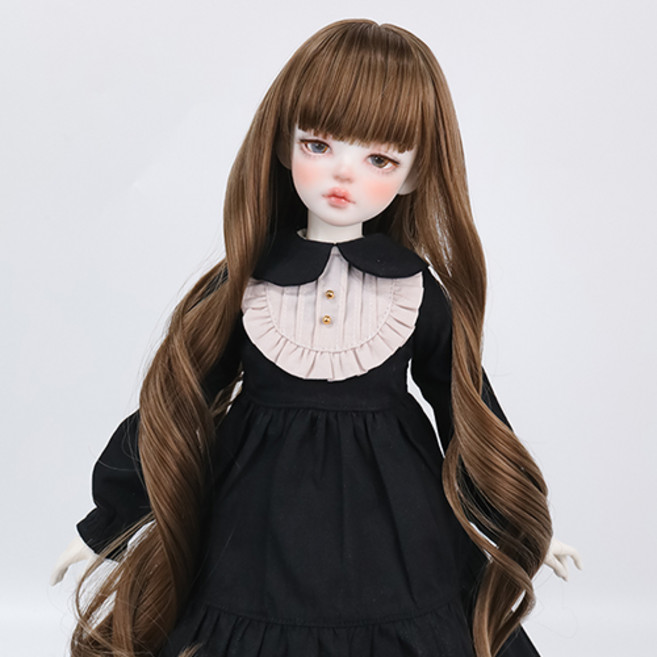 구체관절인형 가발 웨이브 롱 컬 7-8인치 42cm급용 MSD 도리스돌30, D.샌디브라운 (가발만 인형미포함), 1개