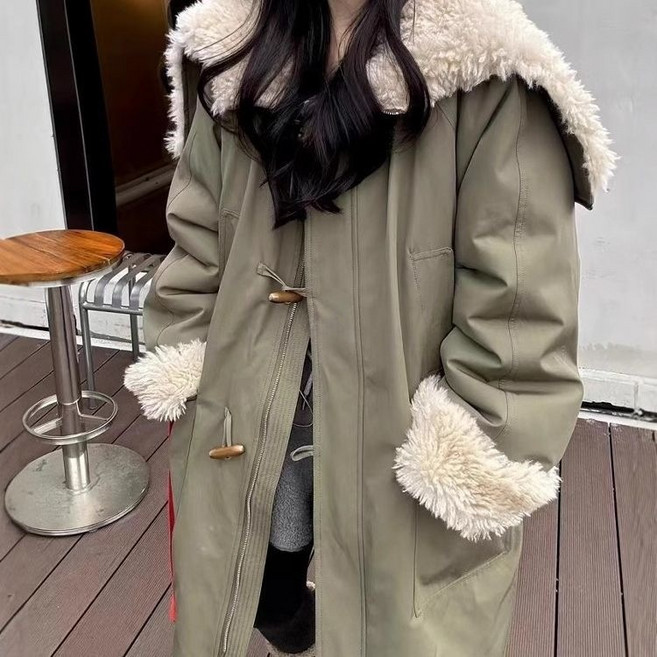 ZAJA 여성 야상 코트 기모 패딩 이우터 웰론누빔 점퍼 사파리코트