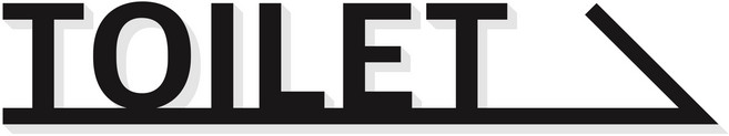 무드팩토리 화장실 화살표 표지판, TOILET, 오른쪽 화살표, 블랙