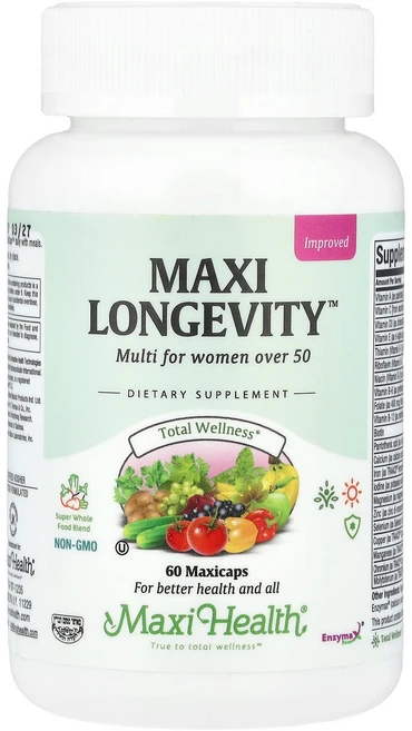 Maxi Health Maxi Longevity™ Multi For Women Over 50 60 Maxicaps, Maxi Health, Longevity™, 50세 이, 1개, 60정 - 쿠팡