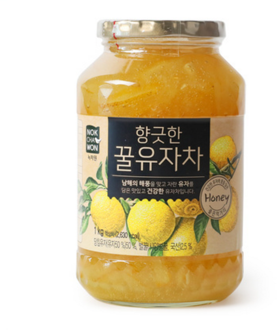 녹차원 153 꿀유자차, 1kg, 25개, 1개입