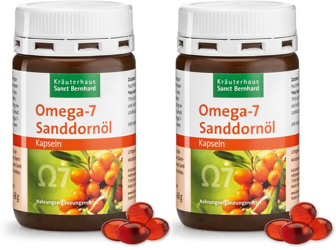 Kräuterhaus Sanct Bernhard Omega-7 沙棘油膠囊, 2個, 100顆