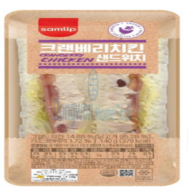 삼립 샌드팜 크랜베리 치킨 샌드위치, 1개, 140g