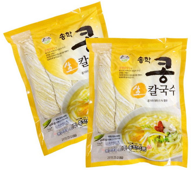 송학식품 콩 생칼국수, 600g, 4개