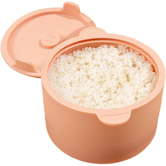 칼로피그 저당밥솥 실리콘 단품 다이어트 당뇨 전자렌지밥통 캠핑 저당 저탄수화물 미니 혈당조절, 트로피컬 피치, 트로피컬 피치