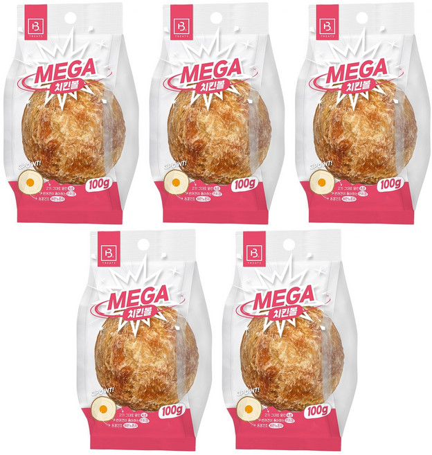 브리더랩 메가 오리볼 강아지 놀이 간식볼 100g, 5개, 닭고기맛