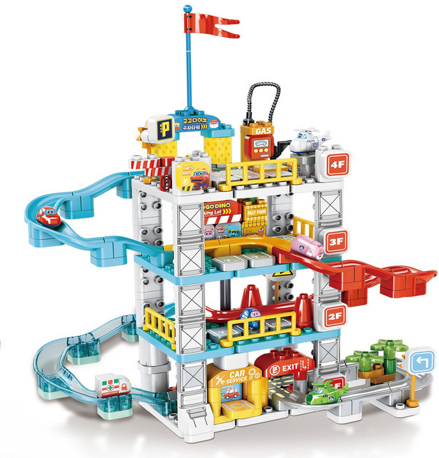 고고다이노 주차타워 블록, 1개, 혼합색상