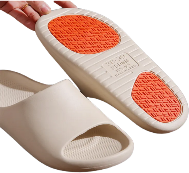 미끄럼방지슬리퍼 욕실화 거실화 슬리퍼 노인, 베이지, 1개