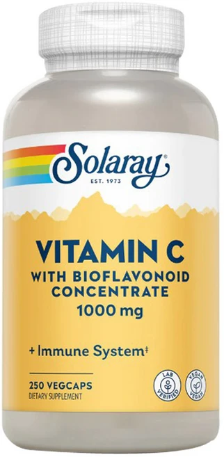 솔라레이 바이오플라보노이드 농축물 및 비타민C 1000mg 베지 캡슐 250정, 1개 - 쿠팡