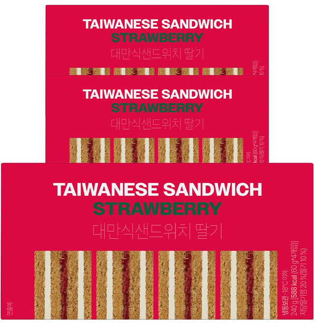 그로서리서울 대만식 샌드위치 딸기 든든한 식사대용 간편식, 12개, 78g