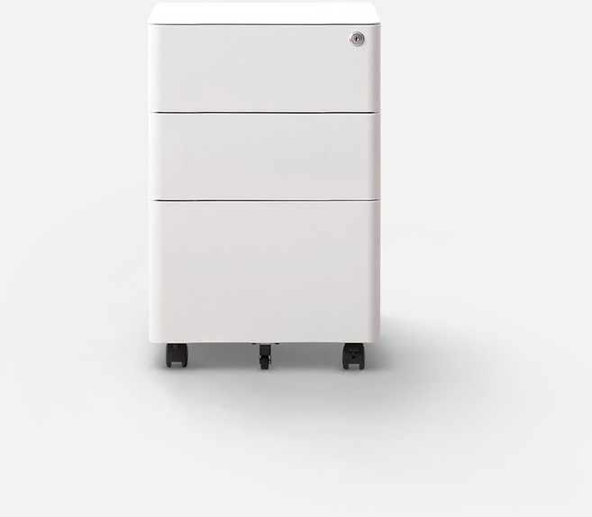 올즈 큐브 프리미엄 스틸서랍 400, 화이트, 3단