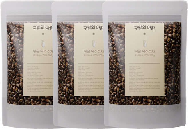 구월의아침 구수한 국산 볶은 옥수수차 강냉이차, 500g, 3개, 1개입